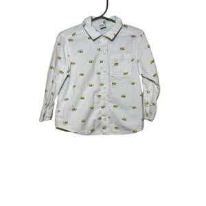 Old Navy Toddler Boy Printed Oxford Long Sleeve Excavator Print Size 3T